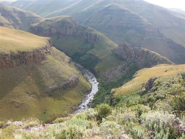 upper Bokspruit looking down on The Saddle and Castle
