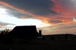 Stonefly cottage under a red sky