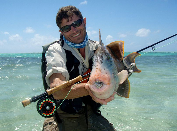 6. Chris with a Yellow-margin triggerfish caught on a fly